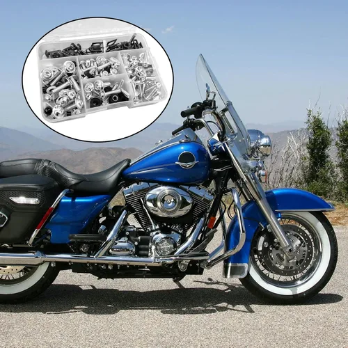 Vista 7 de Kit de pernos de carenado plateado M5 M6 para parabrisas de motocicleta, tornillos de aluminio compatibles para tornillos de carenado