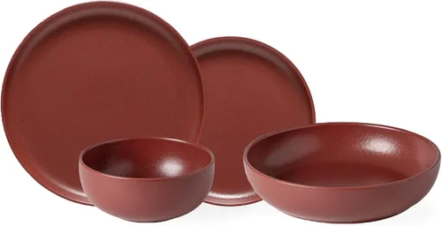 Vista 13 de Casafina Juego de 5 piezas de gres de placa, verde de alcachofa Pacifica, plato de cena, plato de ensalada, cuenco de pasta, cuenco de cereales