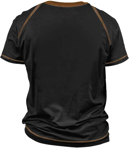 Vista 2 de Camisetas elegantes de manga corta para hombre, de corte clásico, con estampado de letras, cómodas blusas de cuello redondo de talla grande