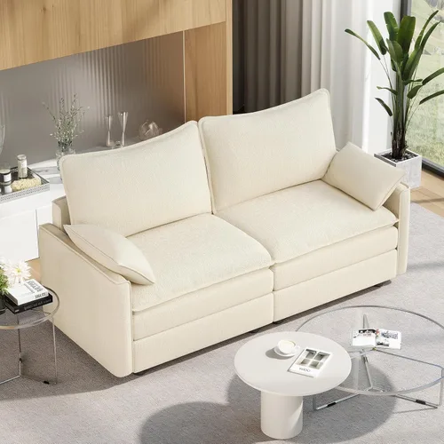 Vista 118 de Vesgantti Sofá modular de 108 pulgadas, cómodo sofá de nube con asiento profundo otomano movible, sofá modular en forma de L, sofás seccionales