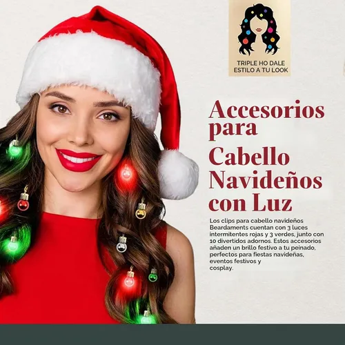 Vista 2 de Beardaments Luces para el cabello iluminadas: los adornos originales de, 16 bolas coloridas de Navidad para el cabello, para vacaciones, cosplay