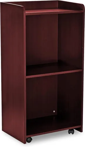 Vista 10 de AdirOffice Podio con ruedas, soporte de anfitriona para restaurante, soporte de podio rodante, negro