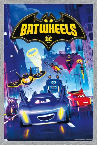 Vista 16 de Trends International DC Comics TV Batwheels - Póster de pared de arte clave, 22.4 pulgadas de largo x 14.7 W, versión enmarcada de madera de granero