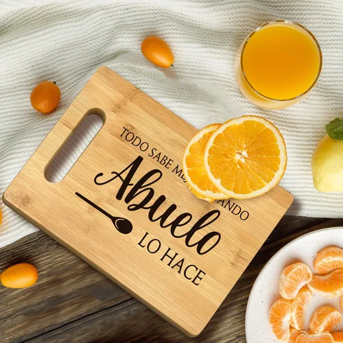 Vista 4 de FONDCANYON Abuelo Gifts - Tabla de cortar de bambú, regalo para abuelo español, decoración de cocina