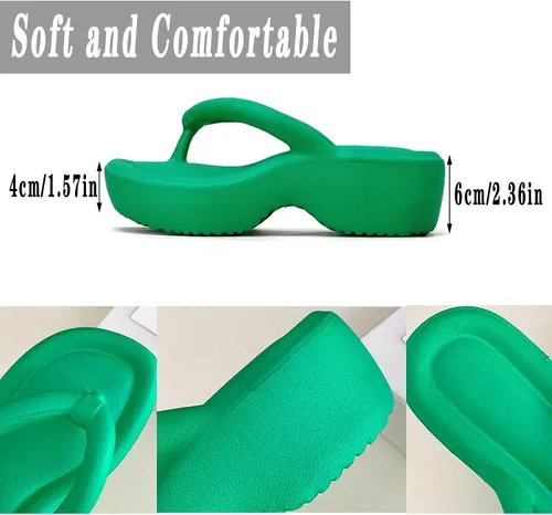 Vista 3 de Chanclas de plataforma para mujer con soporte de arco, informales, cómodas, sandalias de plataforma para verano, sandalias de playa