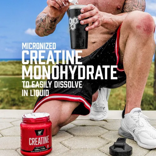 Vista 4 de BSN Creatina Micronizada Monohidrato en Polvo, Polvo de Creatina Sin Sabor, Micronizada, Apoya la Construcción Muscular, Apoya la Fuerza Muscular