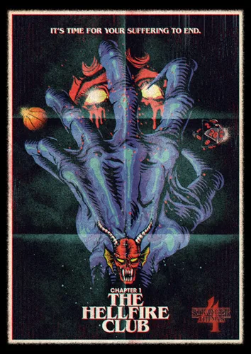 Vista 2 de Camiseta con póster de Club Hellfire Retro de Junior's Stranger Things