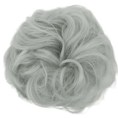 Vista 15 de CAISHA Postizo Grande Scrunchy Recogido Peinado Nupcial Rizado Moño Despeinado Marrón Chocolate Oscuro G2E