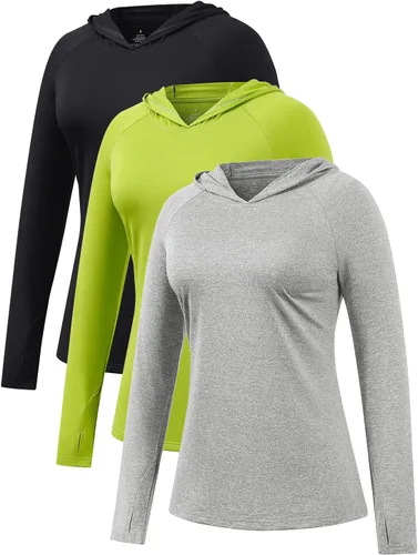 Vista 7 de Camisetas con capucha para mujer, con protección solar, ligeras, para pesca