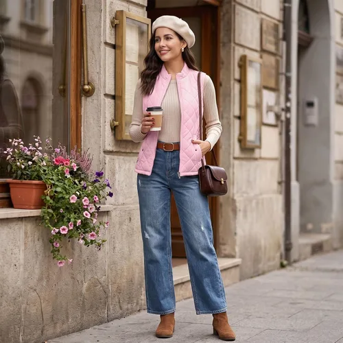 Vista 9 de LONGKING Chaleco de mujer, cuello alto, ligero, con cremallera, acolchado para mujer Rosa