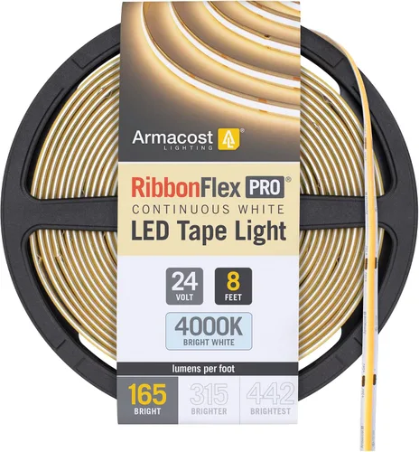 Vista 22 de Armacost Lighting RibbonFlex Pro 24V Luz de Tira LED COB Blanca, 2700K, 165 Lúmenes/Pie, 2.5M 171110 Blanco cálido 2700K