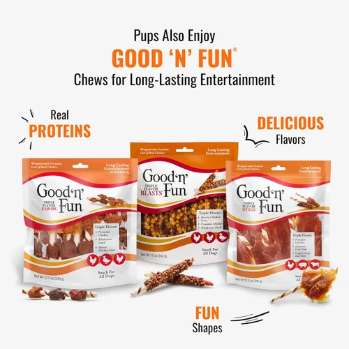 Vista 9 de Good 'n' Tasty Pilas de triple sabor con queso, 9 onzas, aperitivos de tamaño bocado para perros con pollo premium y queso real