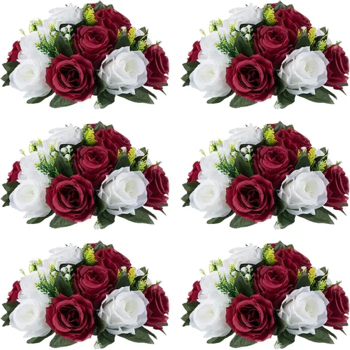 Vista 52 de NUPTIO Rosas Artificiales Negras Flores: Ramo de Flores Falsas Decoraciones de Halloween - 15 Cabezas Centros de Mesa de Rosas Artificiales con Base