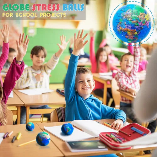 Vista 4 de 24 bolas de globo para apretar, bolas de espuma de 2.5 pulgadas para niños, escuela, aula, recuerdos de fiesta