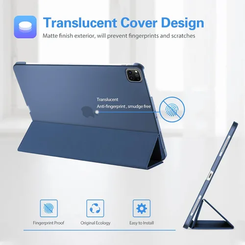 Vista 4 de ProCase Funda Inteligente para iPad Pro 12.9 2022/2021/2020/2018, Carcasa Trasera Rígida Delgada con Soporte Funda Inteligente para iPad Pro 12.9