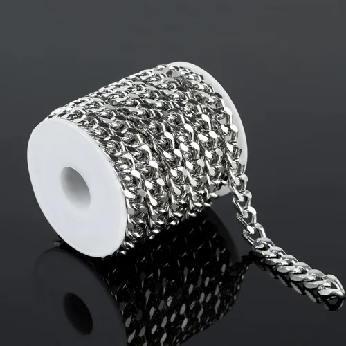 Vista 10 de YOUBEIYEE Cadena chapada en oro de 16.4 pulgadas para hacer joyas, cadena de eslabones de aluminio, collar, pulsera, suministros de joyería con 2.4
