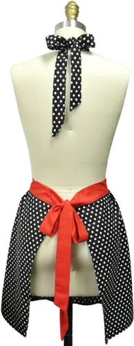 Vista 3 de Delantales de uniforme de cocina para mujer, negro, talla única de EE. UU