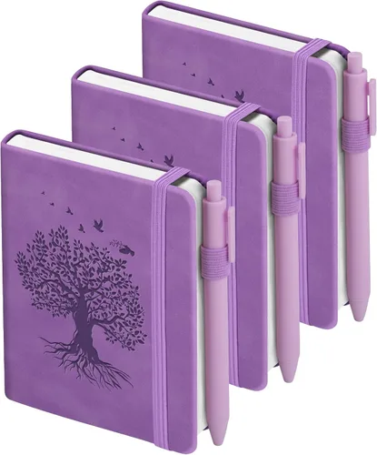 Vista 21 de 3 paquetes de cuadernos de bolsillo para diario, A6 pequeño, total 360 páginas, cuadernos para tomar notas, diarios para escritura, mini blocs