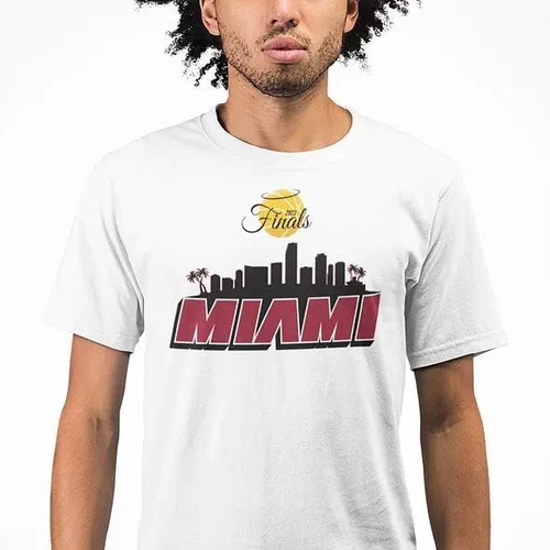 Vista 2 de Printbox Originals Miami Skyline - Camiseta de baloncesto para hombre, camiseta de baloncesto de Miami para hombre Final 2023