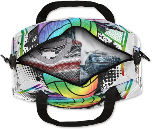 Vista 7 de Bolsa de deporte para niños, bolsa deportiva para adolescentes, niños y niñas, pequeña, impermeable, durante la noche, fin de semana, bolsa de viaje