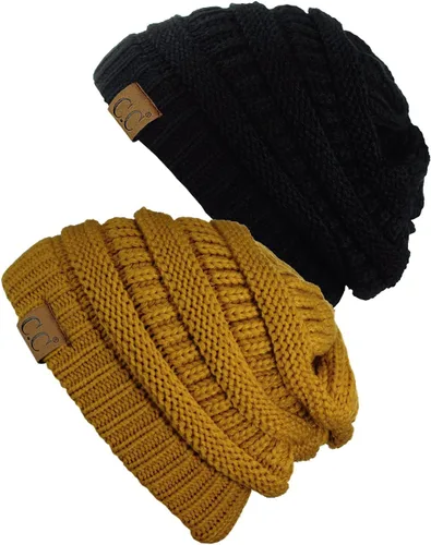 Vista 20 de Gorro a la moda de tejido suave abultado, cálido y elástico de C.C