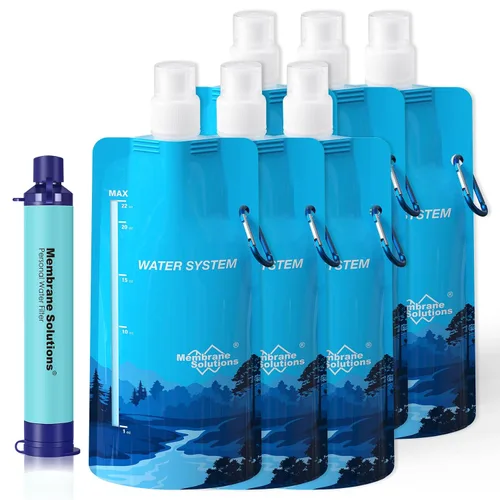 Vista 9 de Membrane Solutions - Sistema exprimible de filtración de agua, kit de purificador de agua de supervivencia, equipo portátil para hacer senderismo