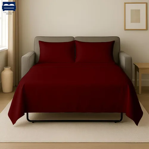 Vista 2 de Cottingon Sábanas individuales de 4 piezas para sofá cama individual, sábanas de sofá 100% microfibra cepillada, se adapta fácilmente a colchones