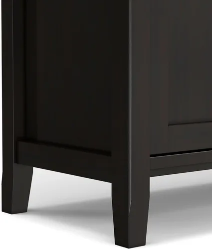 Vista 7 de SIMPLIHOME Warm Shaker - Soporte de TV de madera maciza de 72 pulgadas de ancho, color marrón dorado claro Marrón (Hickory Brown)