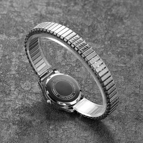 Vista 3 de Lancardo Reloj de pulsera con correa elástica para hombres y mujeres, fácil de leer, esfera de números grandes, banda elástica para el día