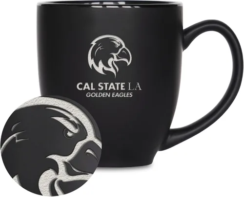 Vista 167 de Rico Industries - Taza de cerámica mate negra con grabado láser estándar de 15oz para NCAA (escuelas T & U) - Para bebidas calientes o frías