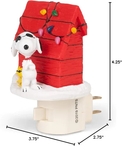 Vista 7 de Peanuts - Casa de perro de Navidad con luz nocturna fresca de Snoopy Joe de 4.25 pulgadas de alto