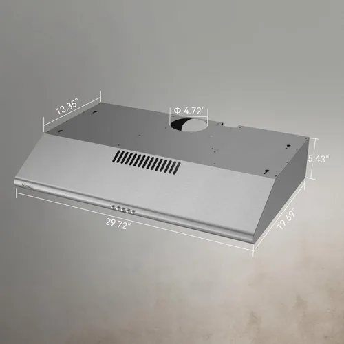 Vista 4 de Under Cabinet Range Hood, 30 inch Vent Hood With 3 Speed Exhaust Fan