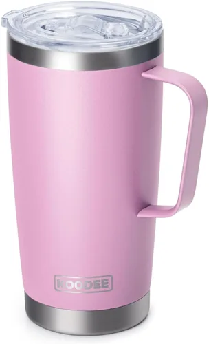 Vista 10 de koodee Vaso Tumbler Delgado de Acero Inoxidable de 20 oz con Aislamiento de Doble Pared, Vaso Tumbler Delgado para Agua para Café, Té (Azul Bebé)