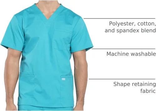 Vista 69 de Cherokee WW Professionals WW695 - Camisa de uniforme sanitario para hombre, con cuello en V