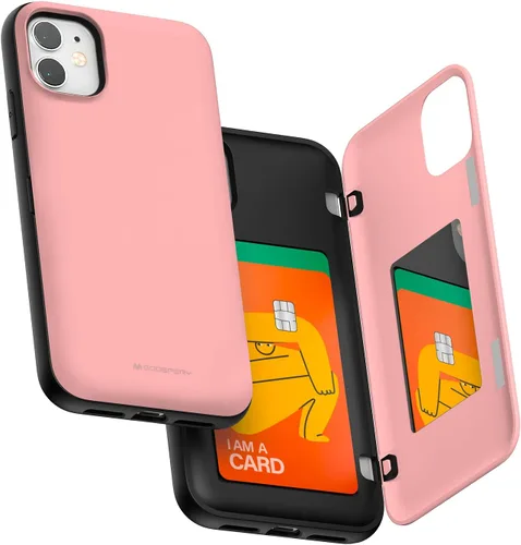 Vista 11 de Carcasa Goospery tipo cartera para iPhone 11, con funda para tarjetas, carcasa de teléfono con protección dual con capa antigolpes, IP11-MDB