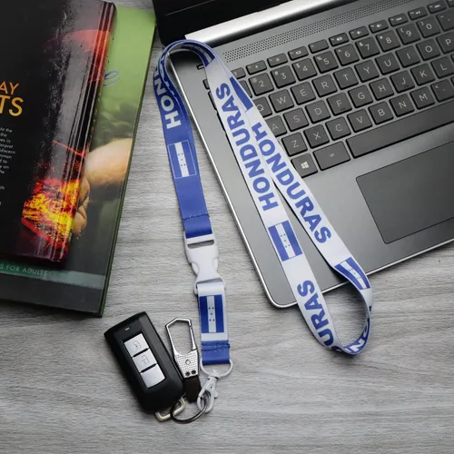 Vista 6 de Honduras Lanyard, Honduran Keychain Carabiner with Key Ring for Keys Fob Honduras Flag Lanyard with Detachable Buckle for ID Badge Holder, Car Key