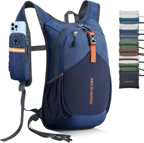 Vista 9 de BECOJADDE - Mochila de senderismo pequeña de 15 L para hombres y mujeres, plegable, ultraligera, para viajes, camping, actividades al aire libre
