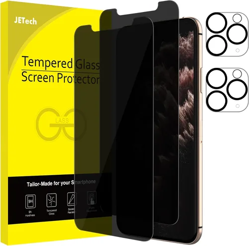 Vista 15 de JETech Protector de pantalla de privacidad para iPhone 11 de 6.1 pulgadas con protector de lente de cámara, película de vidrio templado antiespía