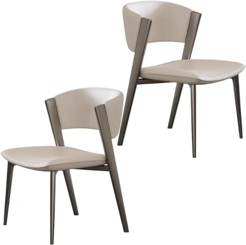 Vista 16 de YVYKFZD Juego de sillas de comedor de cuero, sillas de comedor con patas y respaldo de metal, sillas de cocina sin brazos de ocio, silla auxiliar