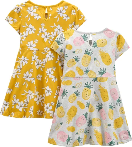 Vista 13 de Simple Joys by Carter's - Conjunto de vestido de manga corta y sin mangas para niña, paquete de 2