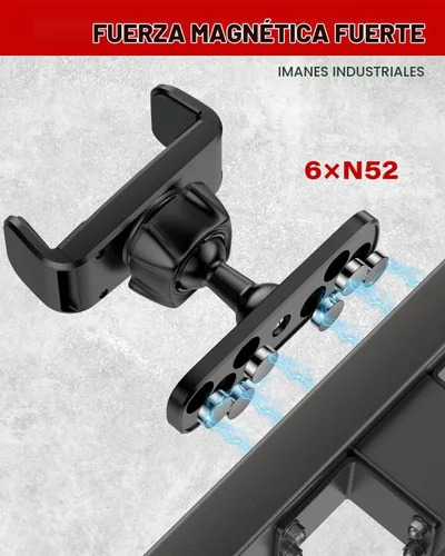Vista 7 de APPS2Car [Paquete de 2] Soporte magnético para teléfono de gimnasio, ajustable en 360°, compatible con teléfonos inteligentes de 4.7 a 6.5 pulgadas
