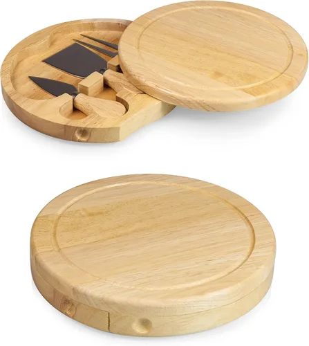 Vista 12 de Toscana - A Picnic Time Brand Brie Tabla de cortar y herramientas Juego de tablas de queso, tamaño único, madera de caucho