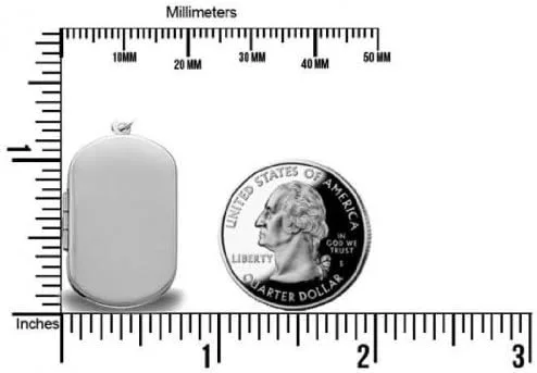 Vista 3 de Medallón de plata de ley para perro, 1.0 x 1.4in en plata de ley