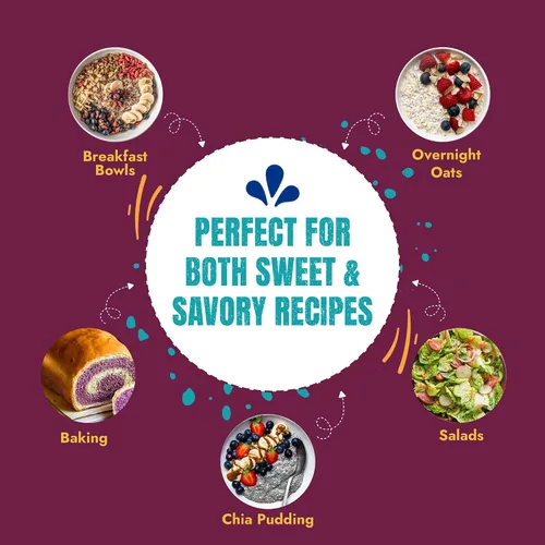 Vista 4 de Suncore Foods Paquete de semillas Tiny but Mighty Seeds, Black & White Chia Seeds, paquete de 2