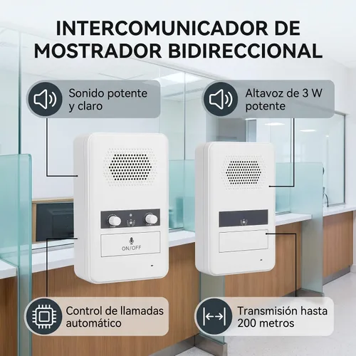 Vista 4 de Altavoz dual del contador del ABS de la charla de la manera del sistema los 200M del intercomunicador Manos: voz dúplex, carcasa de ABS