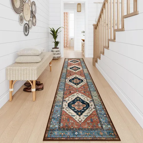 Vista 16 de Beeiva Alfombra bohemia lavable de 2 x 3 pulgadas, tapete ultra fino para puerta de entrada interior, tapete antideslizante para puerta delantera