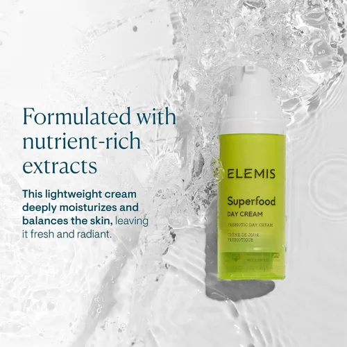 Vista 3 de ELEMIS Superfood Crema de día Hidratante diario prebiótico ligero rico en vitaminas que repone, hidrata y protege para una piel radiante