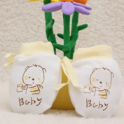 Vista 3 de Lindos guantes de algodón para niños y niñas, guantes ajustables con cordón ajustable para bebés