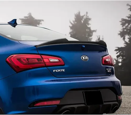 Vista 5 de EPARTS - Alerón trasero de fibra de carbono real, estilo V, alerón extendido, compatible con Kia Forte Koup Coupe 2014 2015 2016