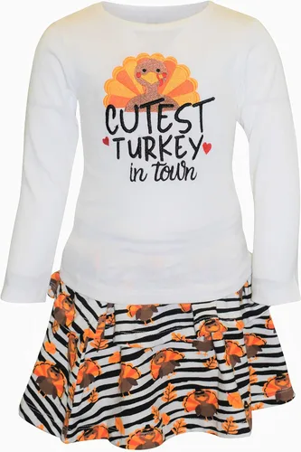 Vista 25 de Unique Baby Girls 2pc Skirt Set Outfit Long Sleeve Top with Skirt
